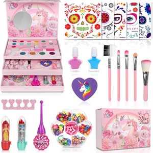 ست لوازم آرایشی سه طبقه طرح یونیکورن unicorn makeup box _اکسسوری